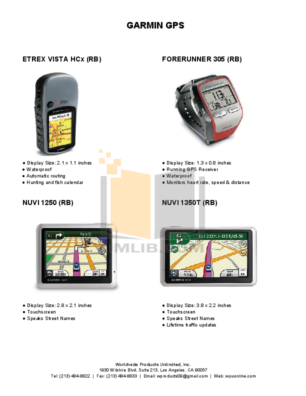 PDF manual for Garmin GPS Nuvi 1450